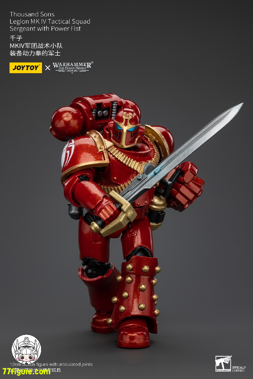 【品切れ】ジョイトイ JoyToy Source 1/18 『ウォーハンマー ホルスの異端』千子 レギオン MK IV 戦術部隊 軍曹 パワーフィスト付き 塗装済み可動フィギュア