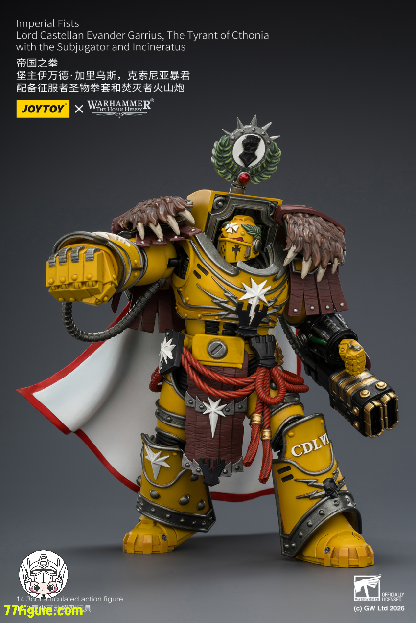 ジョイトイ JoyToy Source 1/18『ウォーハンマー ホルスの異端』インペリアル・フィスト ロード・カステラン エヴァンダー・ガリウス コソニアの暴君 塗装済み可動フィギュア