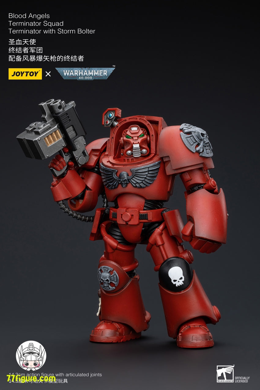 【先行販売】ジョイトイ JoyToy Source 1/18 『ウォーハンマー40K』ブラッド エンジェルズ ターミネーター分隊 ターミネーター ストーム ボルター付き 塗装済み可動フィギユア