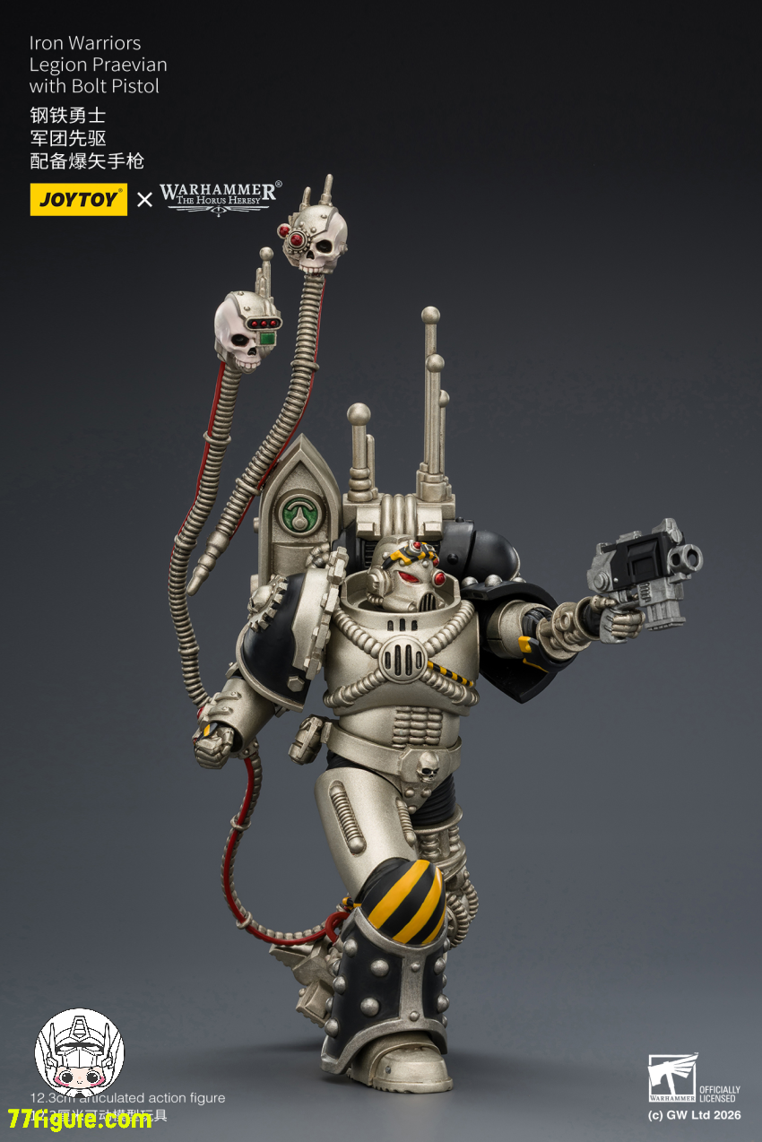 【予約受付終了】ジョイトイ JoyToy Source 1/18『ウォーハンマー ホルスの異端』アイアン ウォリアーズ レギオンのプラエヴィアン ボルトピストル付き 塗装済み可動フィギュア