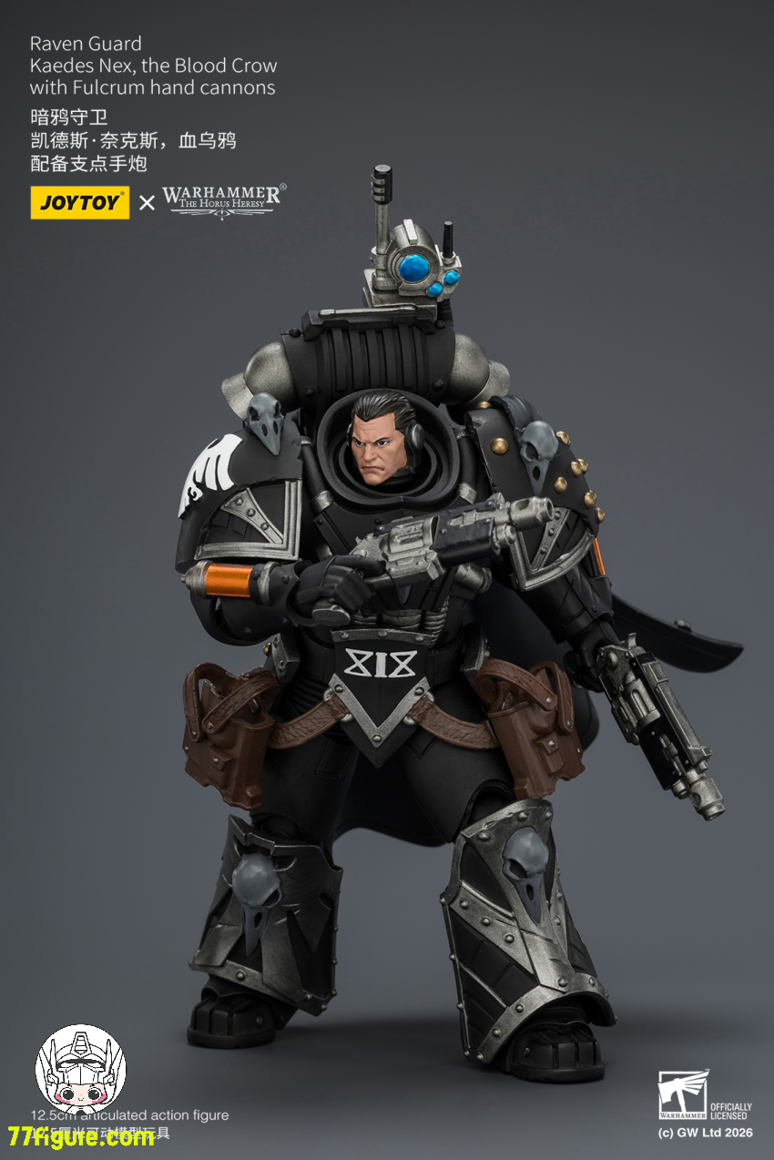 ジョイトイ JoyToy Source 1/18『ウォーハンマー ホルスの異端』レイヴン・ガード カエデス・ネクス、ブラッド・クロウ フルクラム・ハンドキャノン付き 塗装済み可動フィギュア