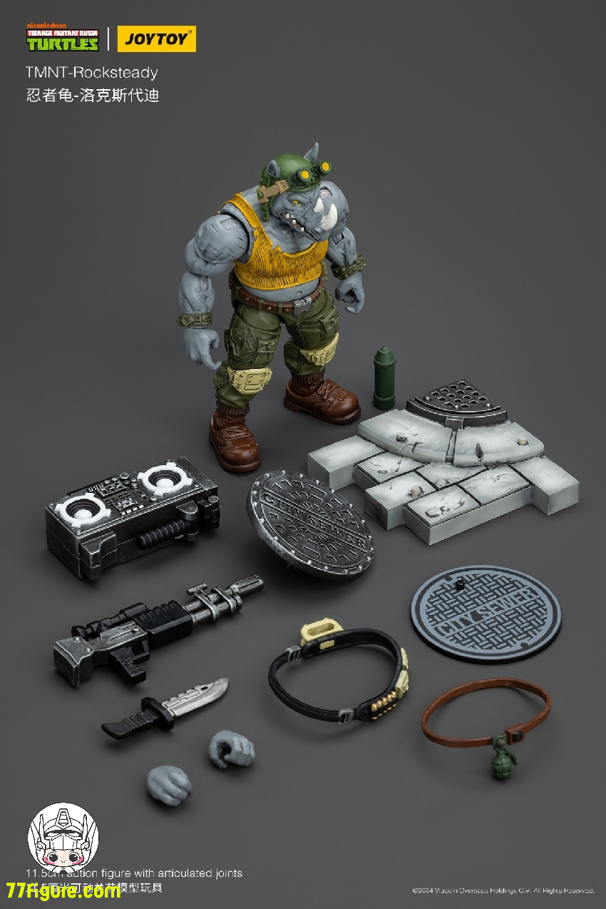 ロックステディ ライノマン アクションフィギュア 当時品 ジョイトイ JoyToy Source 1/18 ティーンエイジ ミュータント