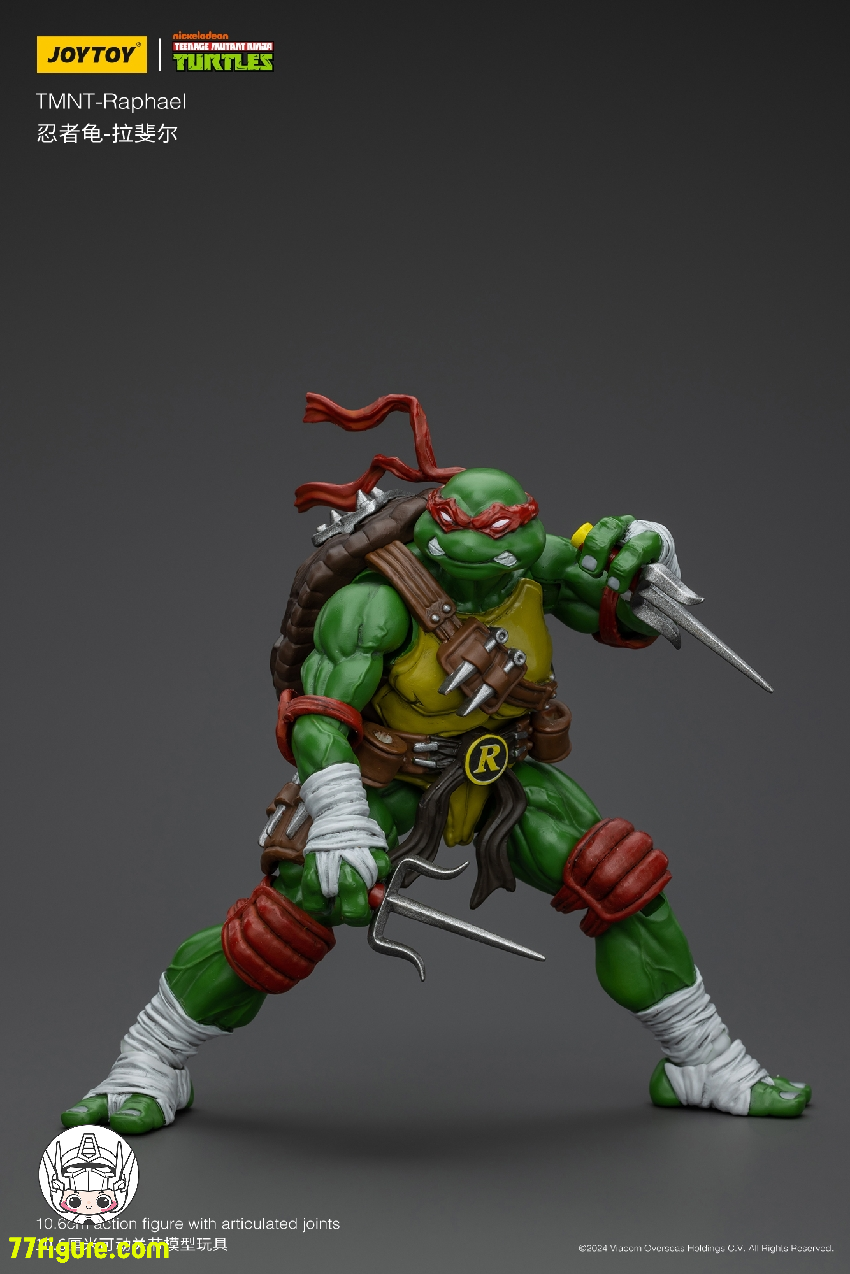 JoyToy 1/18 ティーンエイジ ミュータント ニンジャ タートルズ 『TMNT 』ラファエル塗装済み可動フィギュア-77figure.com