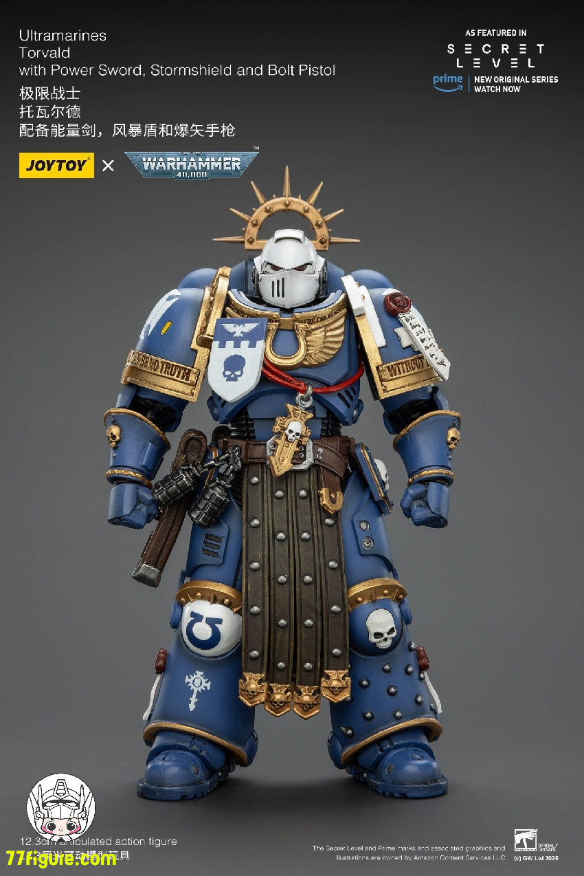 【予約商品】ジョイトイ JoyToy Source 1/18 『ウォーハンマー40K』ウルトラマリーンズ トルヴァルド パワーソード ストームシールドとボルトピストル付き 塗装済み可動フィギュア