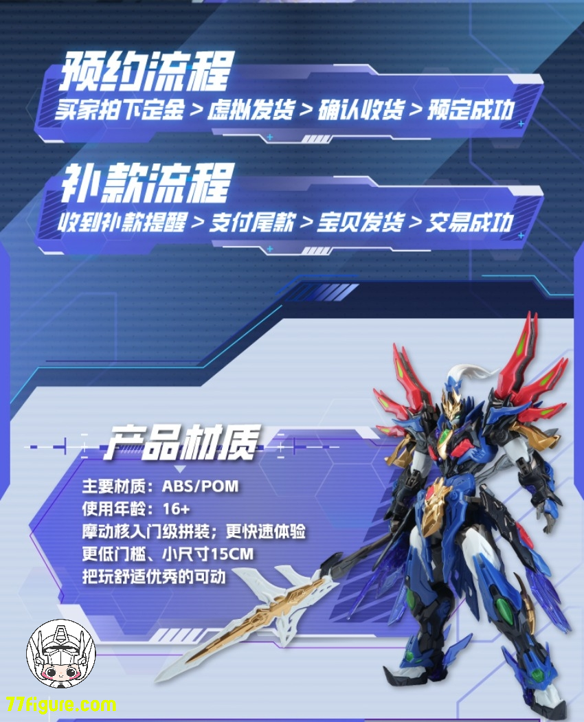 【予約商品】摩動核 Motor Nuclear BV-XH01 迅勇級 玉衡宮 廉貞星君 項羽 プラモデル