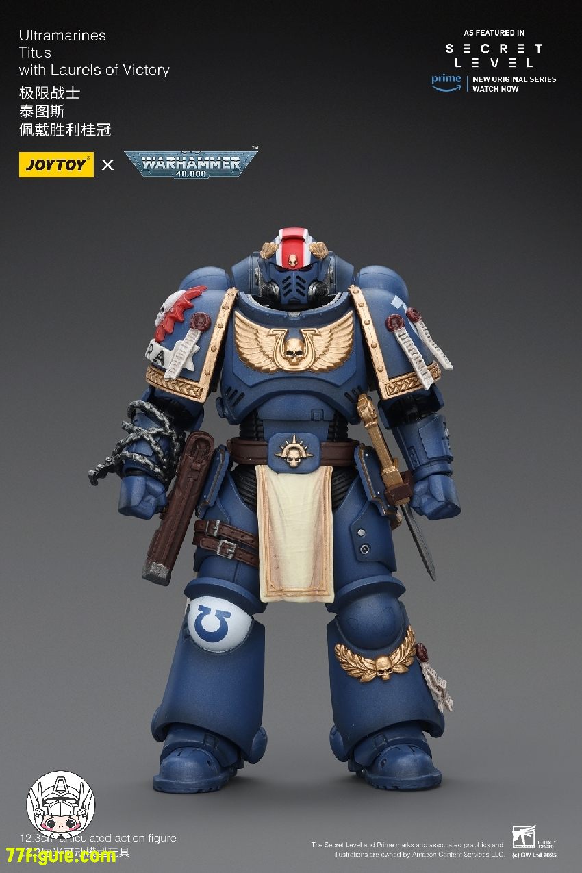 【品切れ】ジョイトイ JoyToy Source 1/18 『ウォーハンマー40K』ウルトラマリーンズ タイタス ローレルズ オブ ヴィクトリー付き 塗装済み可動フィギュア