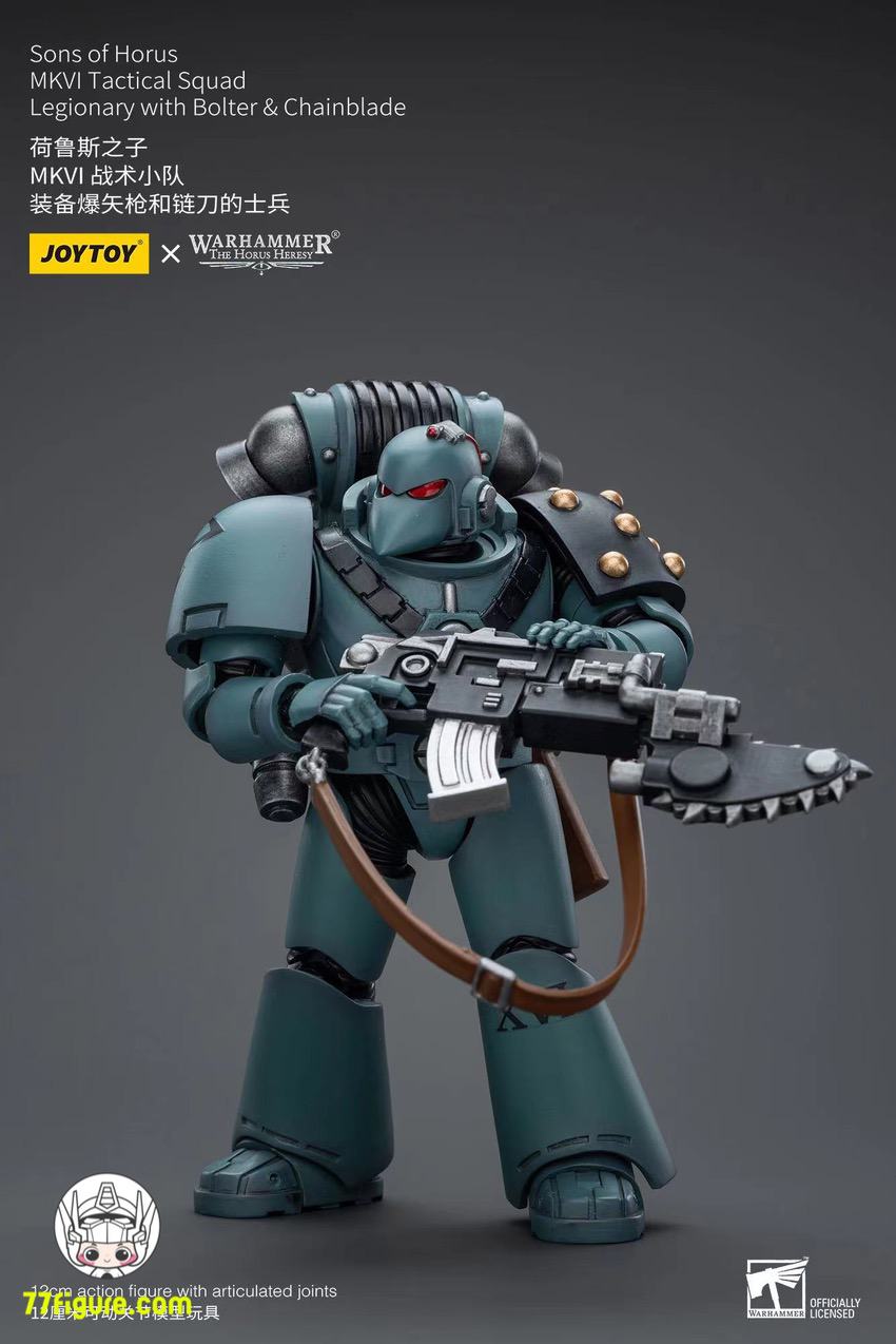 【品切れ】ジョイトイ JoyToy Source 1/18 『ウォーハンマー ホルスの異端』ホルスの息子たち MKVI 戦術分隊軍団兵 ボルター＆チェーンブレード付き 塗装済み可動フィギュア