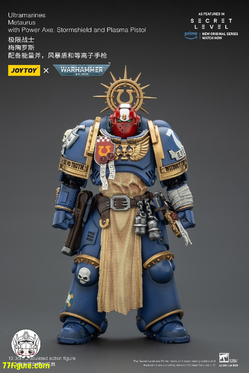 【予約商品】ジョイトイ JoyToy Source 1/18 『ウォーハンマー40K』ウルトラマリーンズ メタウルス パワーアックス ストームシールド プラズマピストル付き 塗装済み可動フィギュア