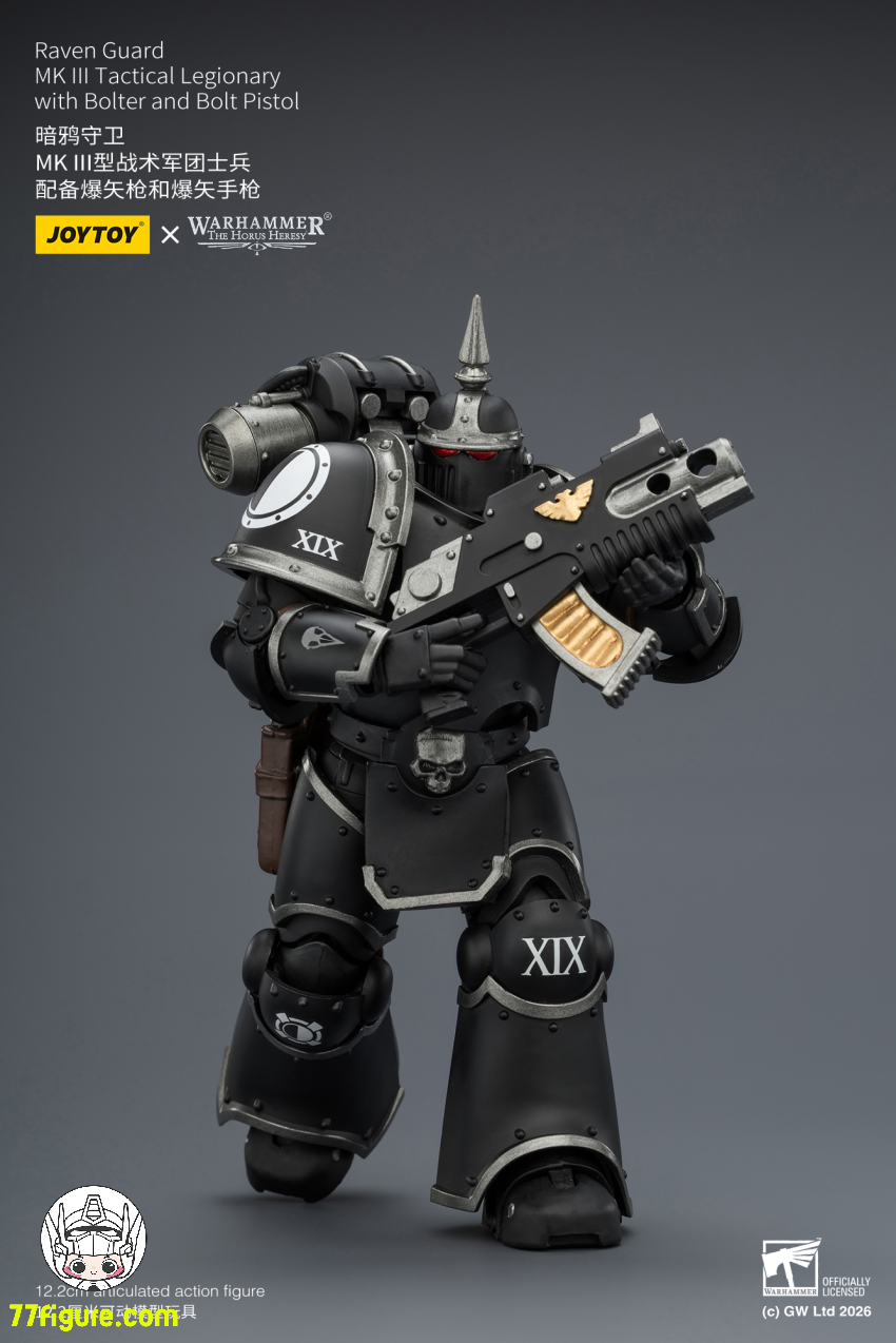 【予約商品】ジョイトイ JoyToy Source 1/18『ウォーハンマー ホルスの異端』レイヴンガード MK III タクティカル レジオナリー ボルトガンとボルトピストル付き 塗装済み可動フィギュア