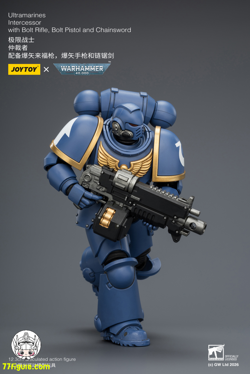 【予約商品】ジョイトイ JoyToy Source 1/18 『ウォーハンマー40K』ウルトラマリーンズ インターセッサー ボルトライフル ボルトピストル チェーンソード付き 塗装済み可動フィギュア