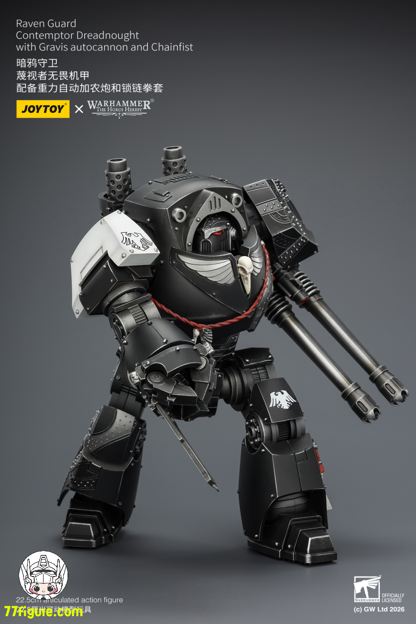 【予約受付終了】ジョイトイ JoyToy Source 1/18『ウォーハンマー ホルスの異端』レイヴンガード コンテンプター ドレッドノート グラヴィス オートキャノンとチェーンフィスト付き 塗装済み可動フィギュア