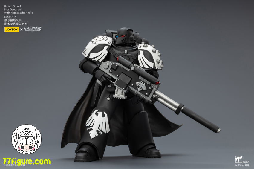 【予約受付終了】ジョイトイ JoyToy Source 1/18『ウォーハンマー ホルスの異端』レイヴンガード モー デイサン ネメシスボルトライフル付き 塗装済み可動フィギュア