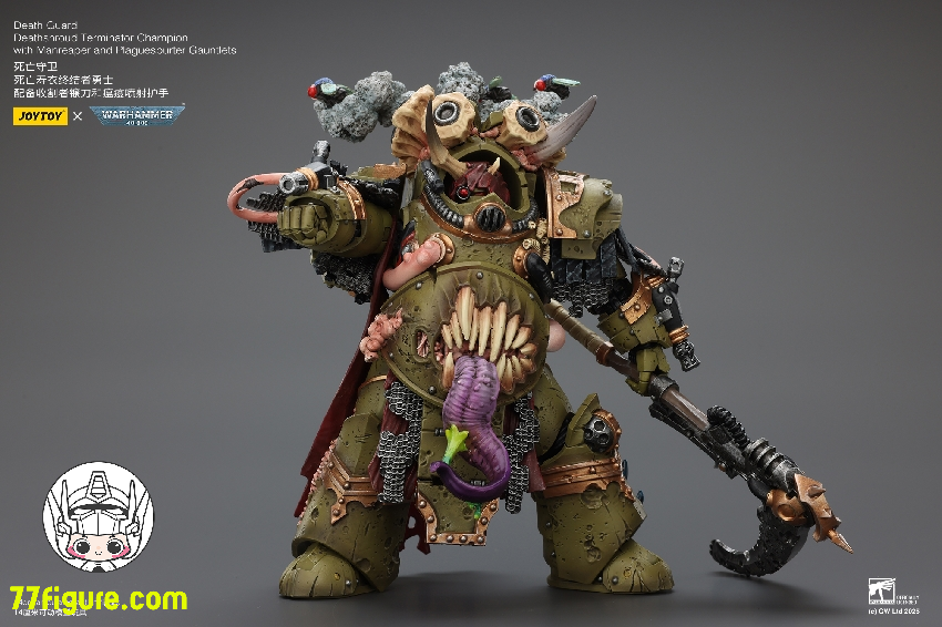 【予約商品】ジョイトイ JoyToy Source 1/18 『ウォーハンマー40K』デスガード デスシュラウド・ターミネーター・チャンピオン マンリーパーとプレイグスパーター・ガントレット付き 塗装済み可動フィギュア