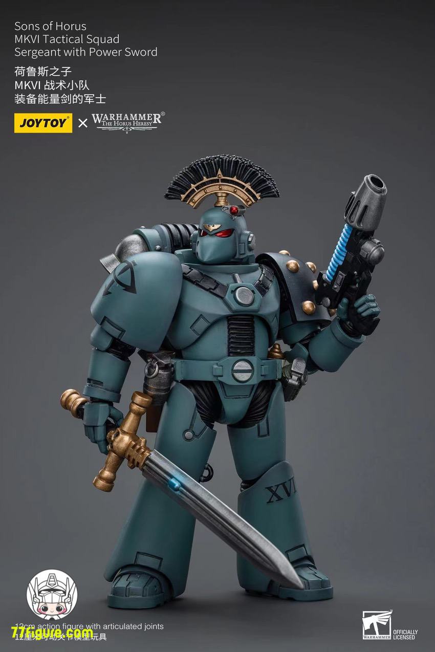 【品切れ】ジョイトイ JoyToy Source 1/18 『ウォーハンマー ホルスの異端』ホルスの息子たち MKVI 戦術分隊軍曹 パワーソード付き 塗装済み可動フィギュア