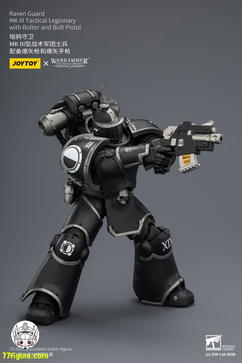 【予約商品】ジョイトイ JoyToy Source 1/18『ウォーハンマー ホルスの異端』レイヴンガード MK III タクティカル レジオナリー ボルトガンとボルトピストル付き 塗装済み可動フィギュア