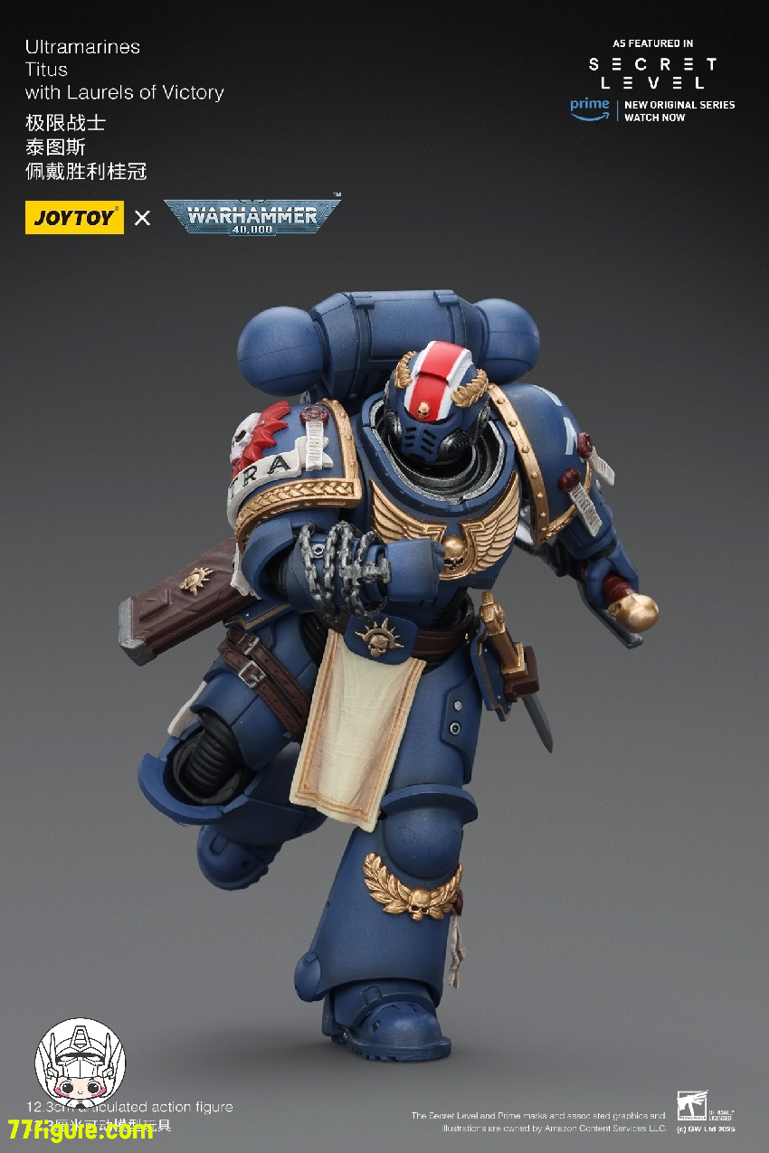 【品切れ】ジョイトイ JoyToy Source 1/18 『ウォーハンマー40K』ウルトラマリーンズ タイタス ローレルズ オブ ヴィクトリー付き 塗装済み可動フィギュア