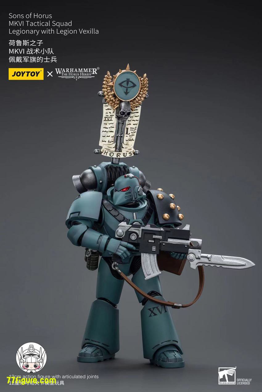 【品切れ】ジョイトイ JoyToy Source 1/18 『ウォーハンマー ホルスの異端』ホルスの息子たち MKVI 戦術分隊軍団兵 レギオンベクシラ付き 塗装済み可動フィギュア