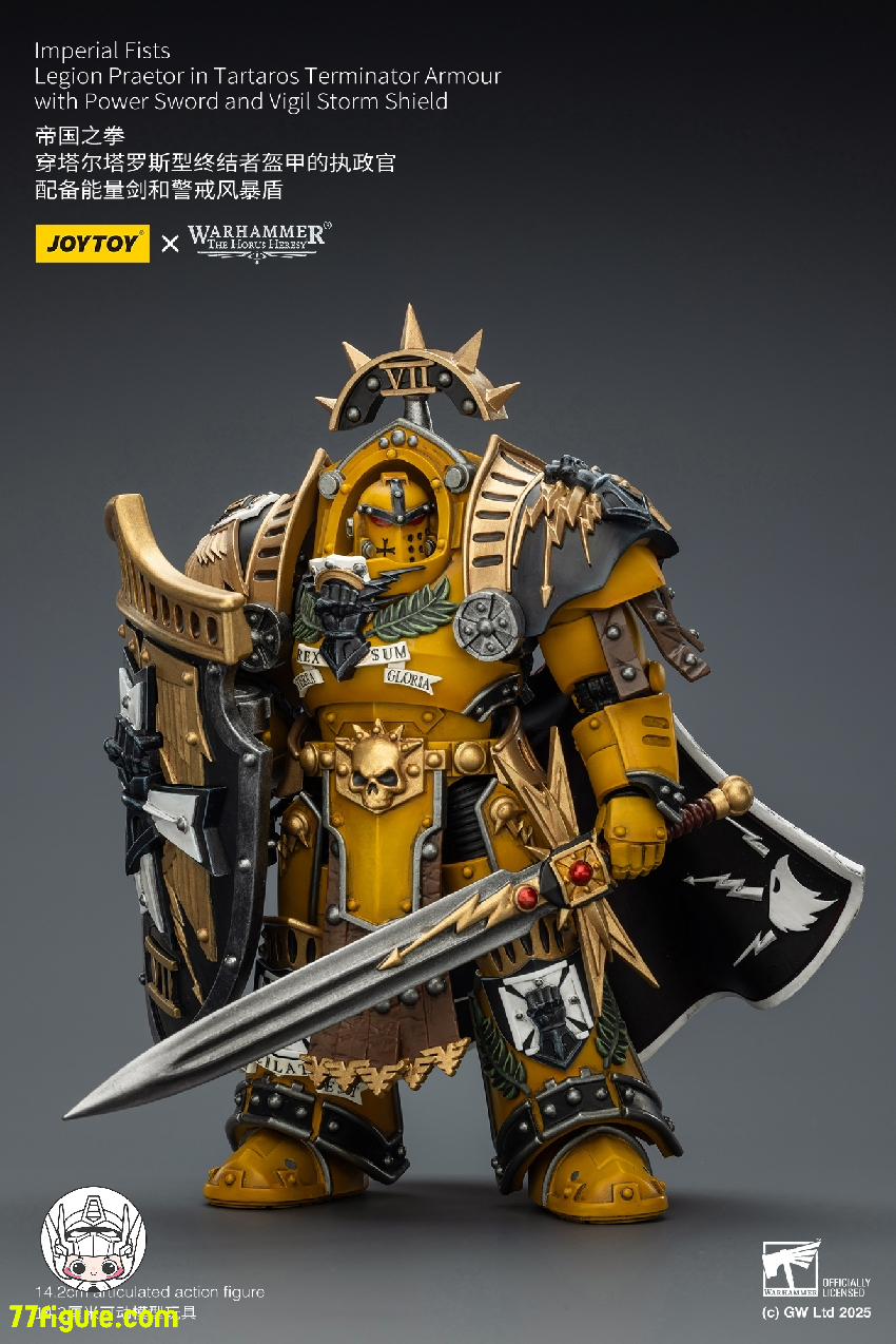 【予約商品】ジョイトイ JoyToy Source 1/18 『ウォーハンマー ホルスの異端』タルタロス・ターミネーターアーマーを身に着けたレギオン・プラエトル パワーソードとヴィジル・ストームシールド付き 塗装済み可動フィギュア