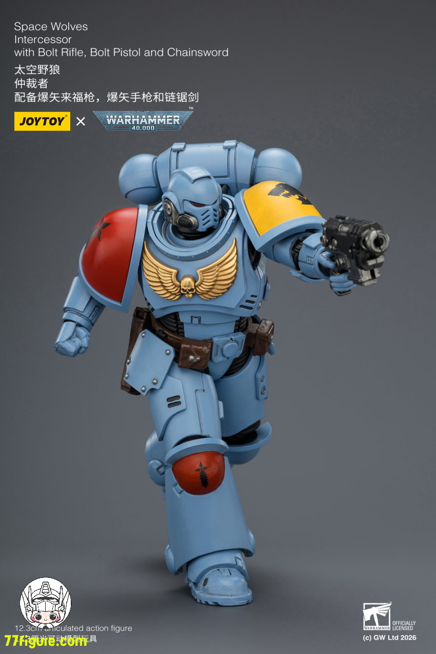 【予約商品】ジョイトイ JoyToy Source 1/18 『ウォーハンマー40K』スペース ウルフ インターセッサー ボルトライフル ボルトピストル チェーンソード付き 塗装済み可動フィギュア