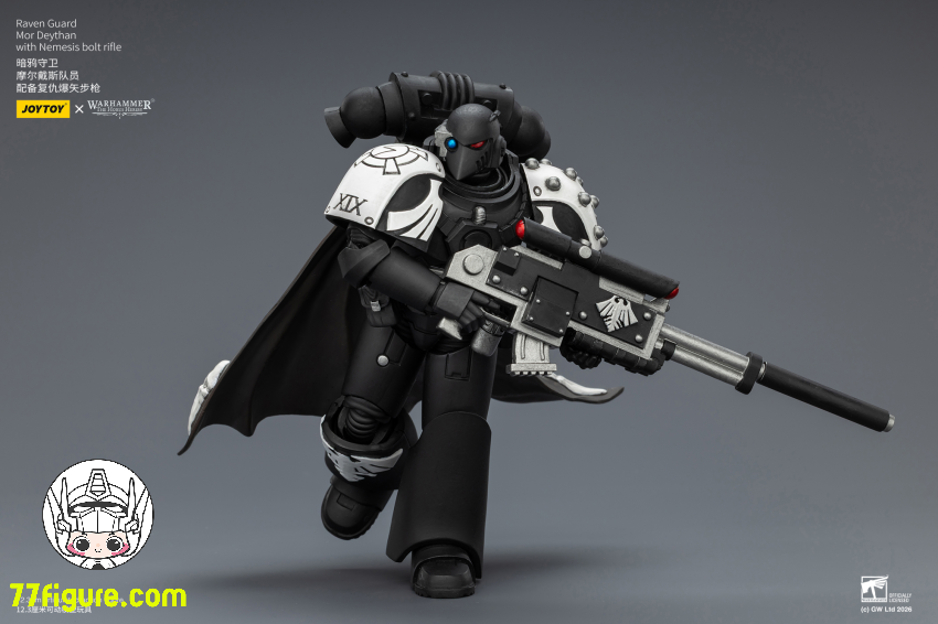 【予約受付終了】ジョイトイ JoyToy Source 1/18『ウォーハンマー ホルスの異端』レイヴンガード モー デイサン ネメシスボルトライフル付き 塗装済み可動フィギュア