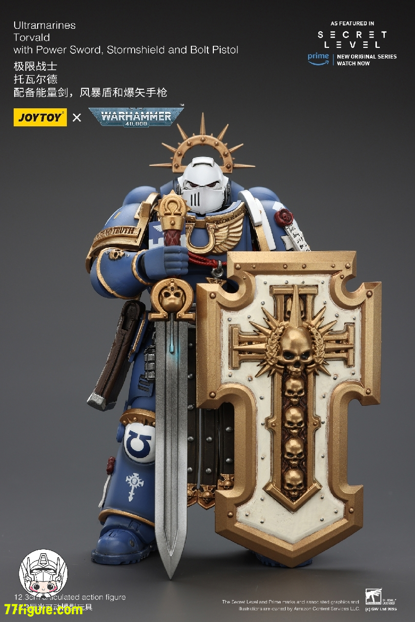 【予約商品】ジョイトイ JoyToy Source 1/18 『ウォーハンマー40K』ウルトラマリーンズ トルヴァルド パワーソード ストームシールドとボルトピストル付き 塗装済み可動フィギュア