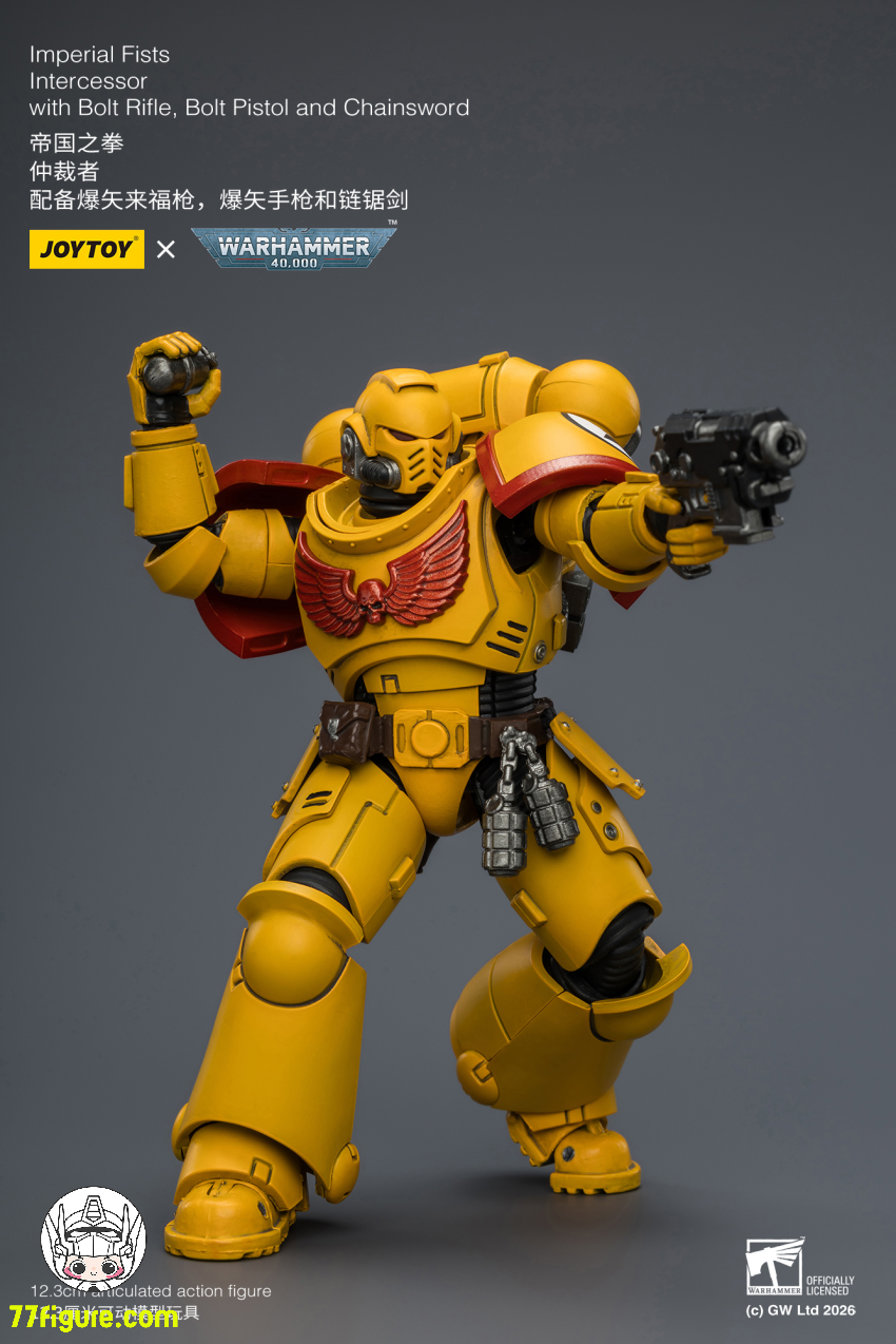 【予約商品】ジョイトイ JoyToy Source 1/18 『ウォーハンマー40K』インペリアル フィスト インターセッサー ボルトライフル ボルトピストル チェーンソード付き 塗装済み可動フィギュア