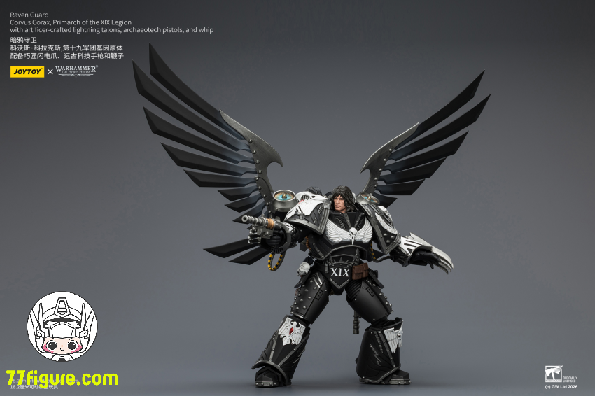 【予約商品】ジョイトイ JoyToy Source 1/18『ウォーハンマー ホルスの異端』レイヴンガード 第19軍団のプライマーク コルヴァス コラックス 塗装済み可動フィギュア