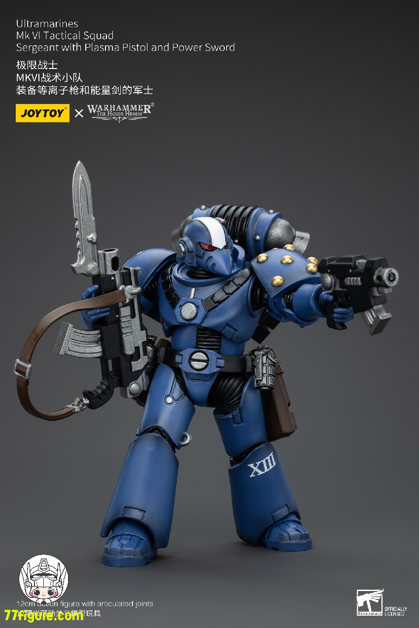 ジョイトイ JoyToy Source 1/18 『ウォーハンマー ホルスの異端』ウルトラマリーンズ MK VI 戦術部隊軍曹 プラズマピストルとパワーソード付き 塗装済み可動フィギュア