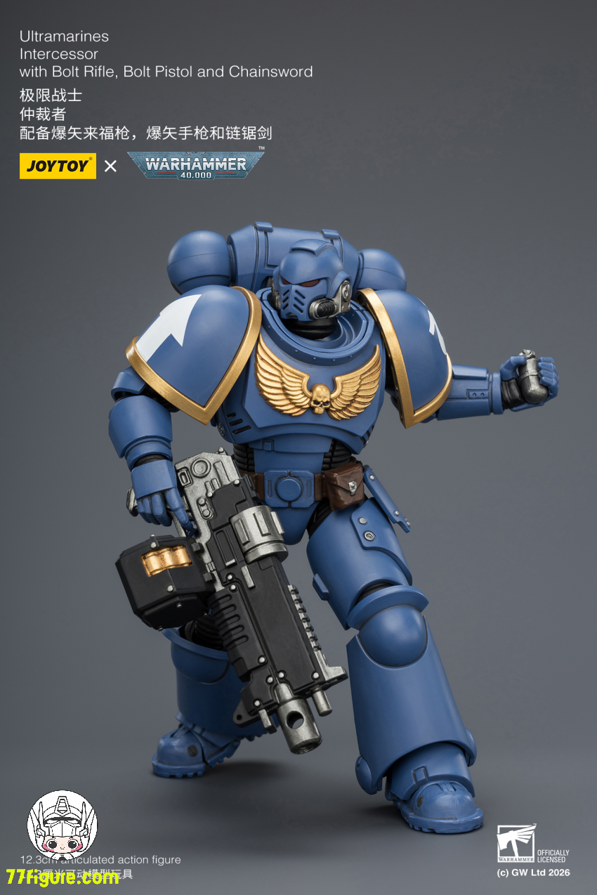 【予約商品】ジョイトイ JoyToy Source 1/18 『ウォーハンマー40K』ウルトラマリーンズ インターセッサー ボルトライフル ボルトピストル チェーンソード付き 塗装済み可動フィギュア