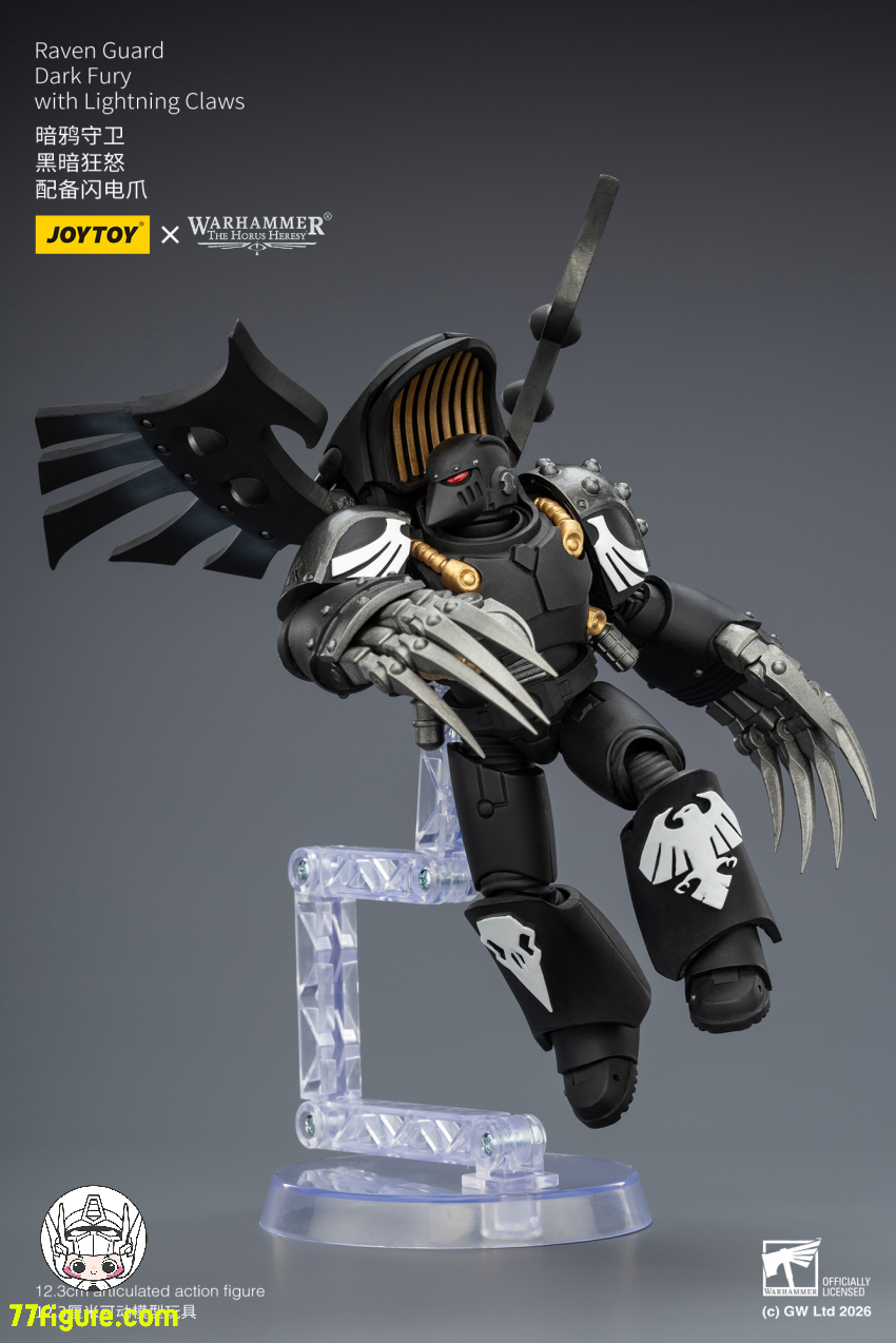 【品切れ】ジョイトイ JoyToy Source 1/18『ウォーハンマー ホルスの異端』レイヴンガード ダークフューリー ライトニングクロー付き 塗装済み可動フィギュア