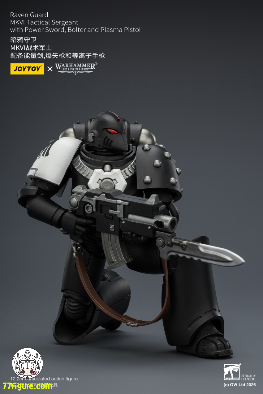 【予約商品】ジョイトイ JoyToy Source 1/18『ウォーハンマー ホルスの異端』レイヴンガード MKVI タクティカル サージェント パワーソード ボルター プラズマピストル付き 塗装済み可動フィギュア