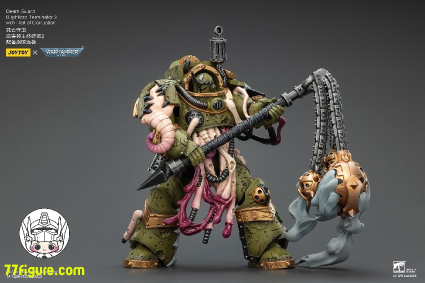 【品切れ】ジョイトイ JoyToy Source 1/18 『ウォーハンマー40K』デスガード ブライトロード ターミネーター2  コラプションのフレイル付き 塗装済み可動フィギュア