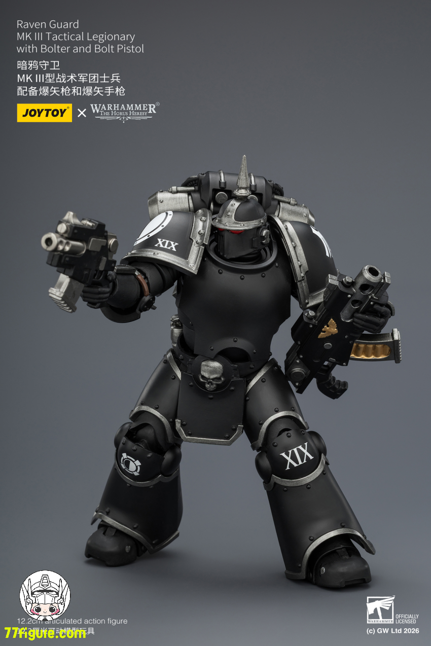 【予約商品】ジョイトイ JoyToy Source 1/18『ウォーハンマー ホルスの異端』レイヴンガード MK III タクティカル レジオナリー ボルトガンとボルトピストル付き 塗装済み可動フィギュア