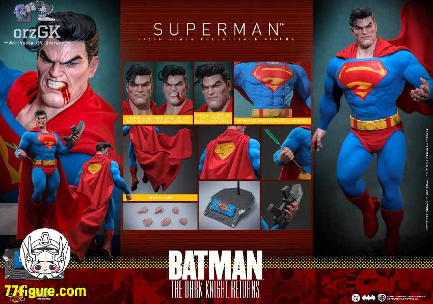 【予約商品】Hot Toys 1/6 CMS032『バットマン：ダークナイト・リターンズ』スーパーマン ダブルヘッド Ver. 塗装済み可動フィギュア