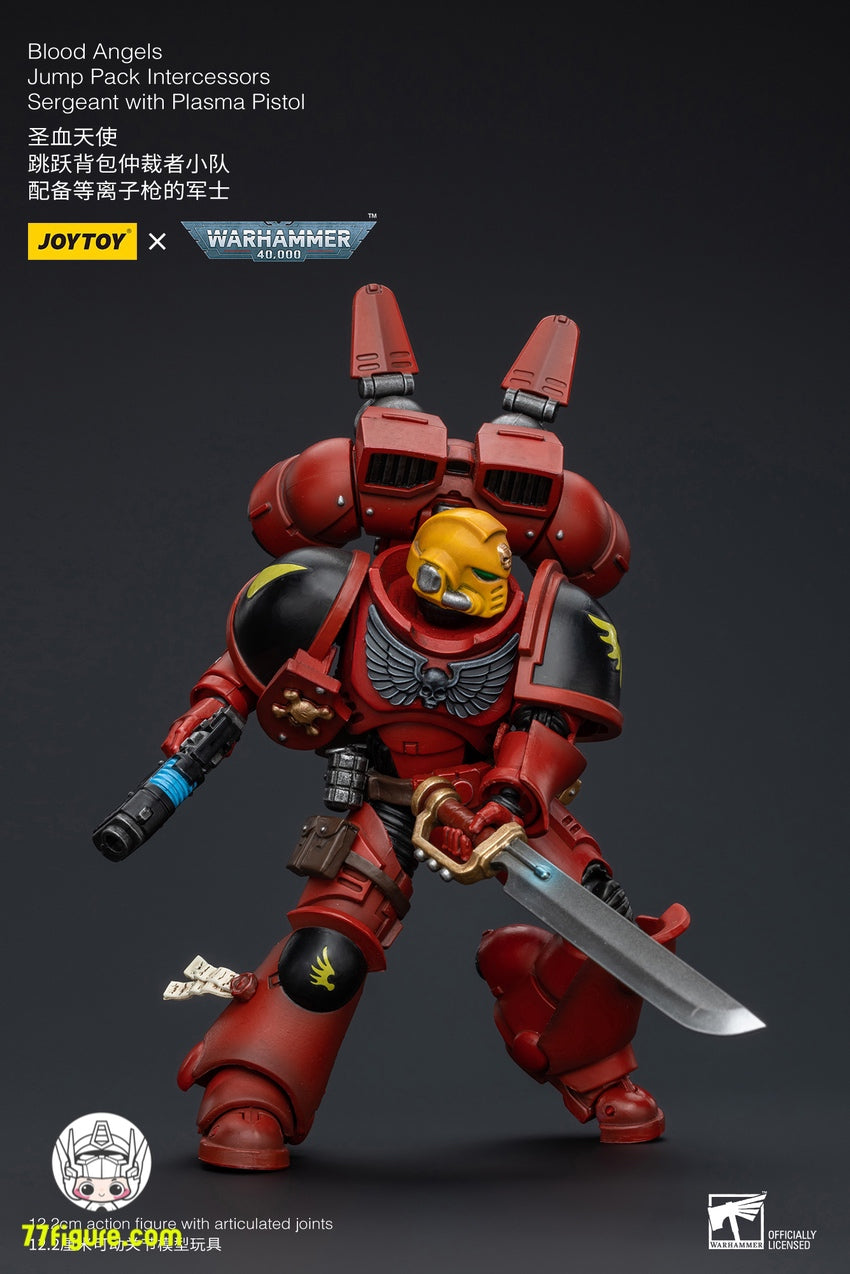 【品切れ】ジョイトイ JoyToy Source 1/18 『ウォーハンマー40K』 ブラッド エンジェルズ ジャンプパック仲裁者 軍曹プラズマピストル付き 塗装済み可動フィギュア