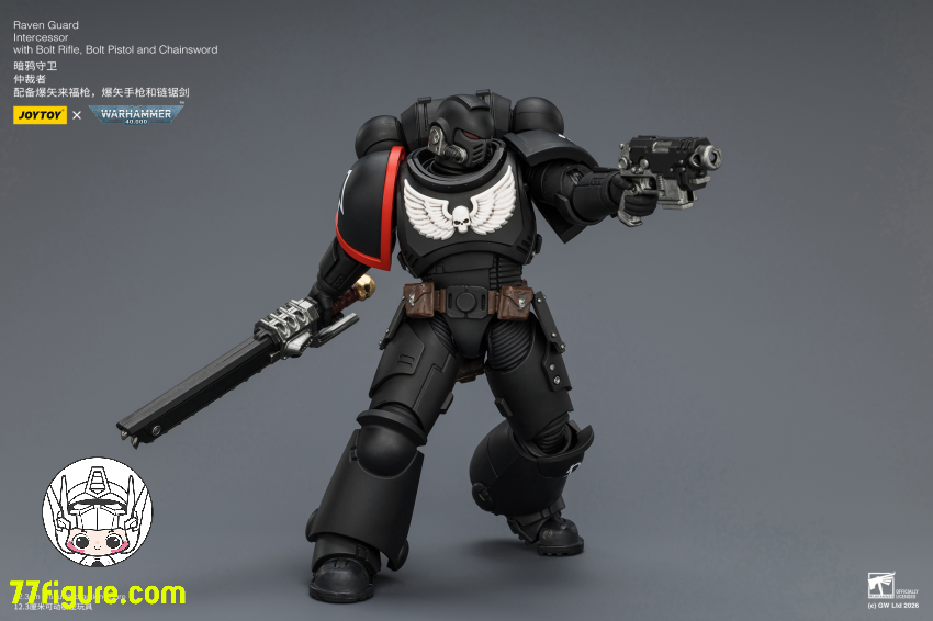 【予約商品】ジョイトイ JoyToy Source 1/18 『ウォーハンマー40K』レイヴンガード インターセッサー ボルトライフル ボルトピストル チェーンソード付き 塗装済み可動フィギュア