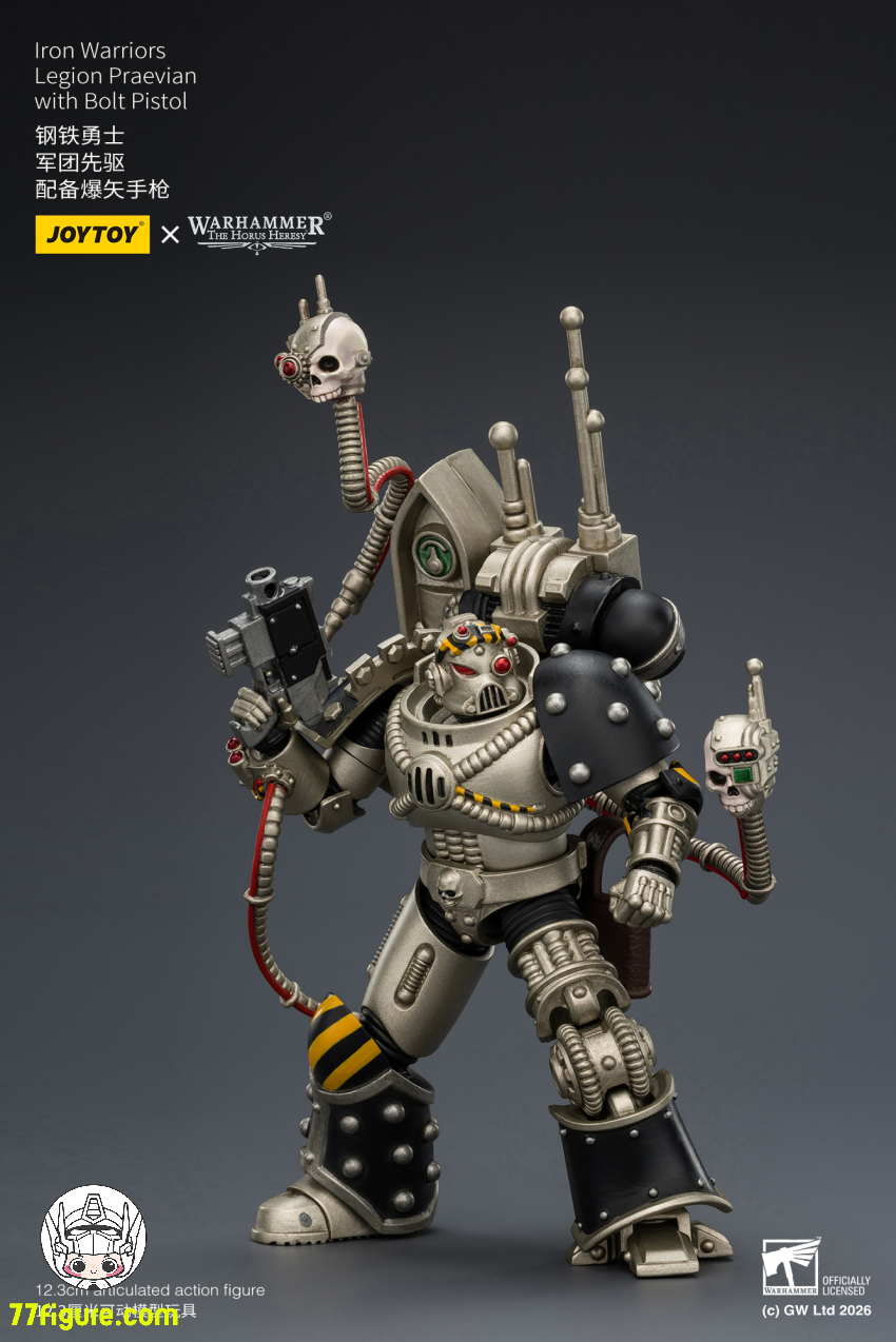 【予約受付終了】ジョイトイ JoyToy Source 1/18『ウォーハンマー ホルスの異端』アイアン ウォリアーズ レギオンのプラエヴィアン ボルトピストル付き 塗装済み可動フィギュア