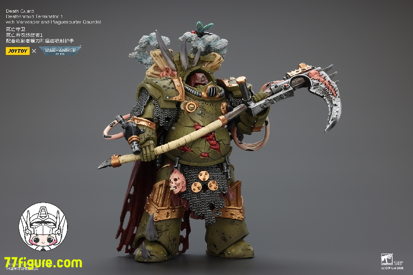 【予約商品】ジョイトイ JoyToy Source 1/18 『ウォーハンマー40K』デスガード デスシュラウド・ターミネーター1 マンリーパーとプレイグスパーター・ガントレット付き 塗装済み可動フィギュア