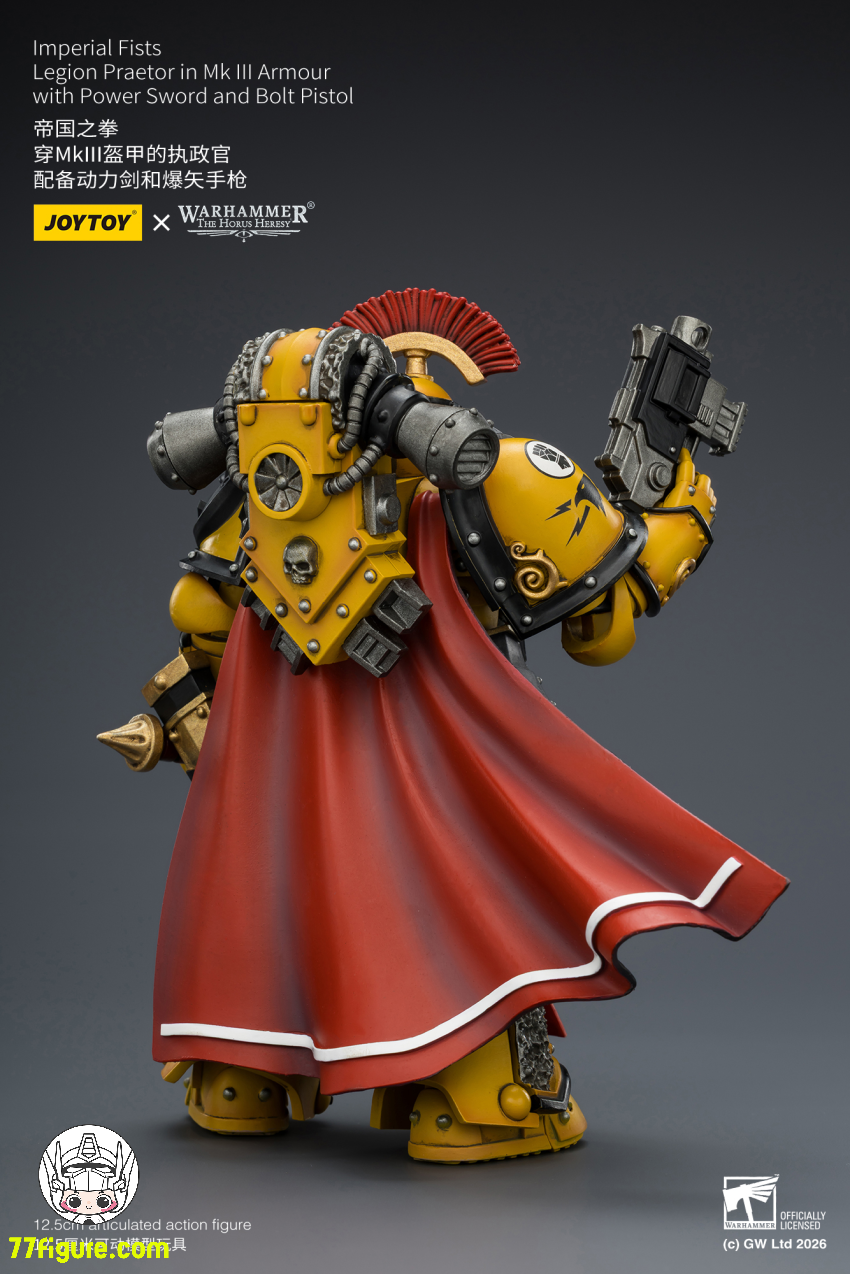 ジョイトイ JoyToy Source 1/18『ウォーハンマー ホルスの異端』インペリアル・フィスト レギオン・プラエトール Mk IIIアーマー パワーソード＆ボルトピストル 塗装済み可動フィギュア