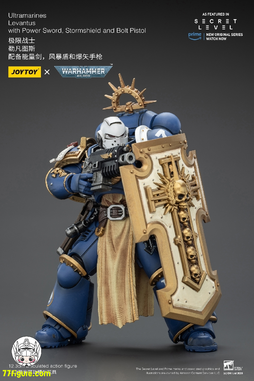 【予約商品】ジョイトイ JoyToy Source 1/18 『ウォーハンマー40K』ウルトラマリーンズ レヴァントゥス パワーソード ストームシールドとボルトピストル付き 塗装済み可動フィギュア