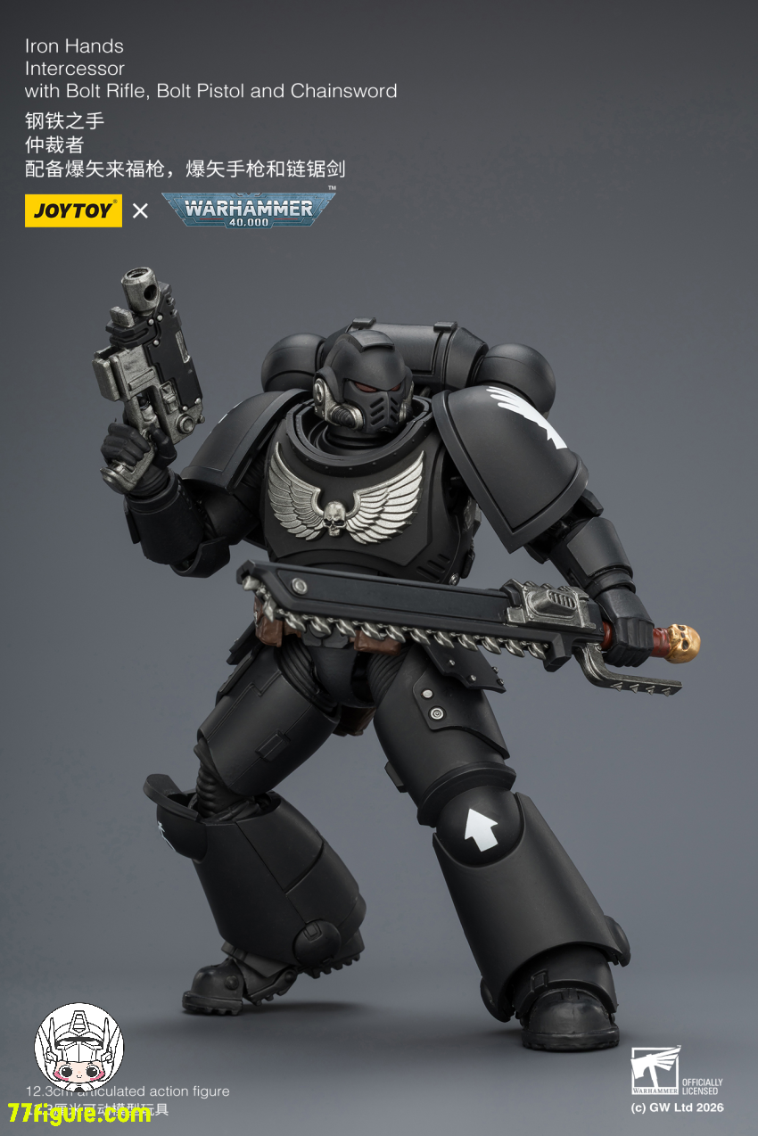 【予約商品】ジョイトイ JoyToy Source 1/18 『ウォーハンマー40K』アイアンハンズ インターセッサー ボルトライフル ボルトピストル チェーンソード付き 塗装済み可動フィギュア