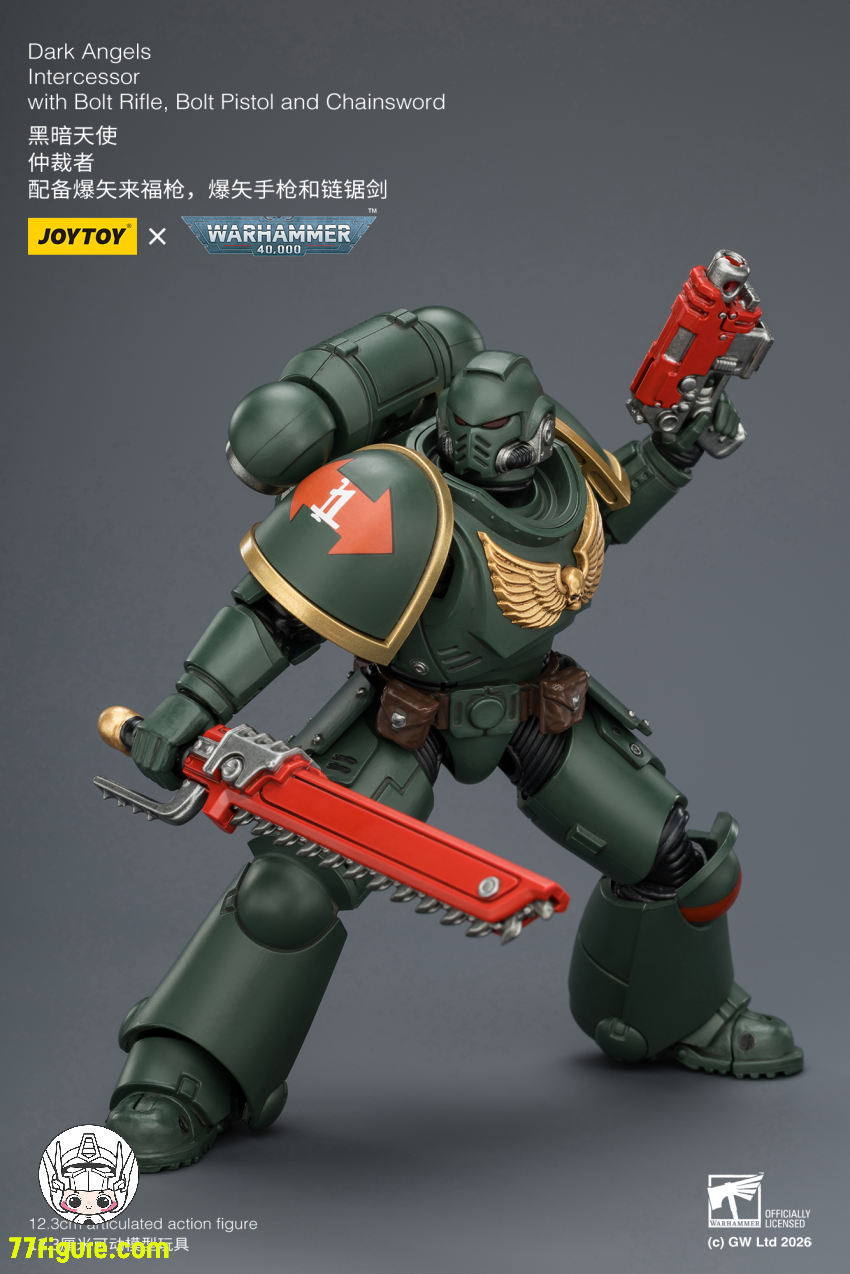【予約商品】ジョイトイ JoyToy Source 1/18 『ウォーハンマー40K』ダークエンジェル インターセッサー ボルトライフル ボルトピストル チェーンソード付き 塗装済み可動フィギュア