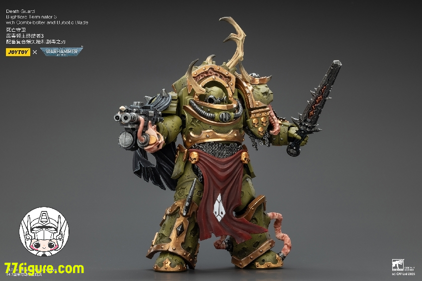 【品切れ】ジョイトイ JoyToy Source 1/18 『ウォーハンマー40K』デスガード ブライトロード ターミネーター3 コンビボルターとブボティックブレード付き 塗装済み可動フィギュア