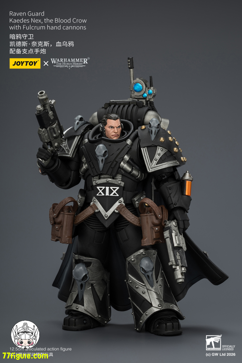ジョイトイ JoyToy Source 1/18『ウォーハンマー ホルスの異端』レイヴン・ガード カエデス・ネクス、ブラッド・クロウ フルクラム・ハンドキャノン付き 塗装済み可動フィギュア