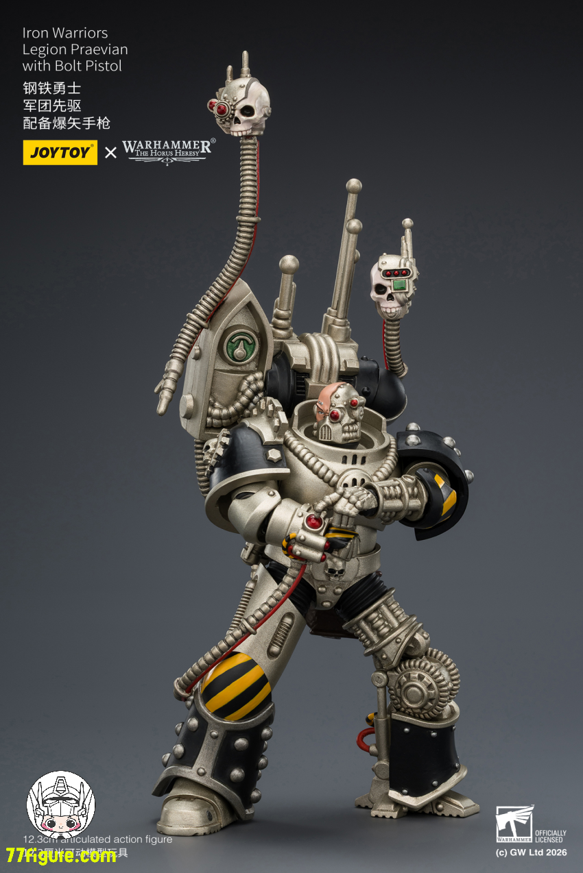 【予約受付終了】ジョイトイ JoyToy Source 1/18『ウォーハンマー ホルスの異端』アイアン ウォリアーズ レギオンのプラエヴィアン ボルトピストル付き 塗装済み可動フィギュア