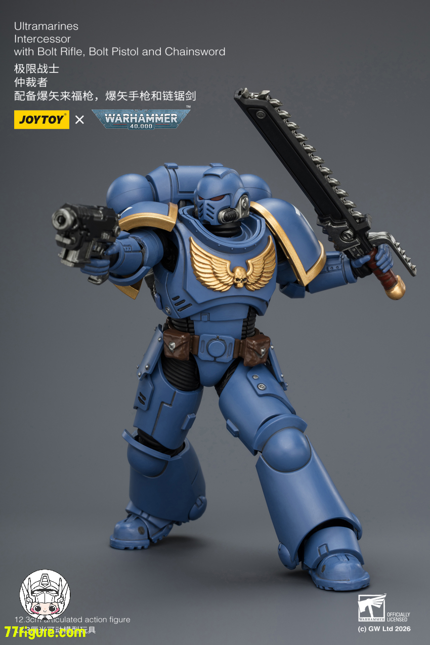 【予約商品】ジョイトイ JoyToy Source 1/18 『ウォーハンマー40K』ウルトラマリーンズ インターセッサー ボルトライフル ボルトピストル チェーンソード付き 塗装済み可動フィギュア