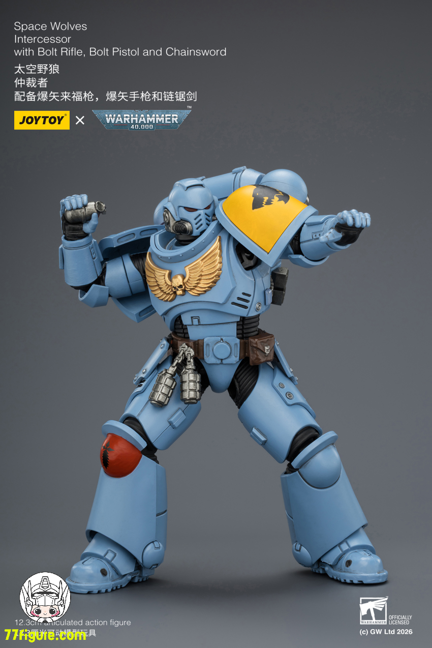 【予約商品】ジョイトイ JoyToy Source 1/18 『ウォーハンマー40K』スペース ウルフ インターセッサー ボルトライフル ボルトピストル チェーンソード付き 塗装済み可動フィギュア