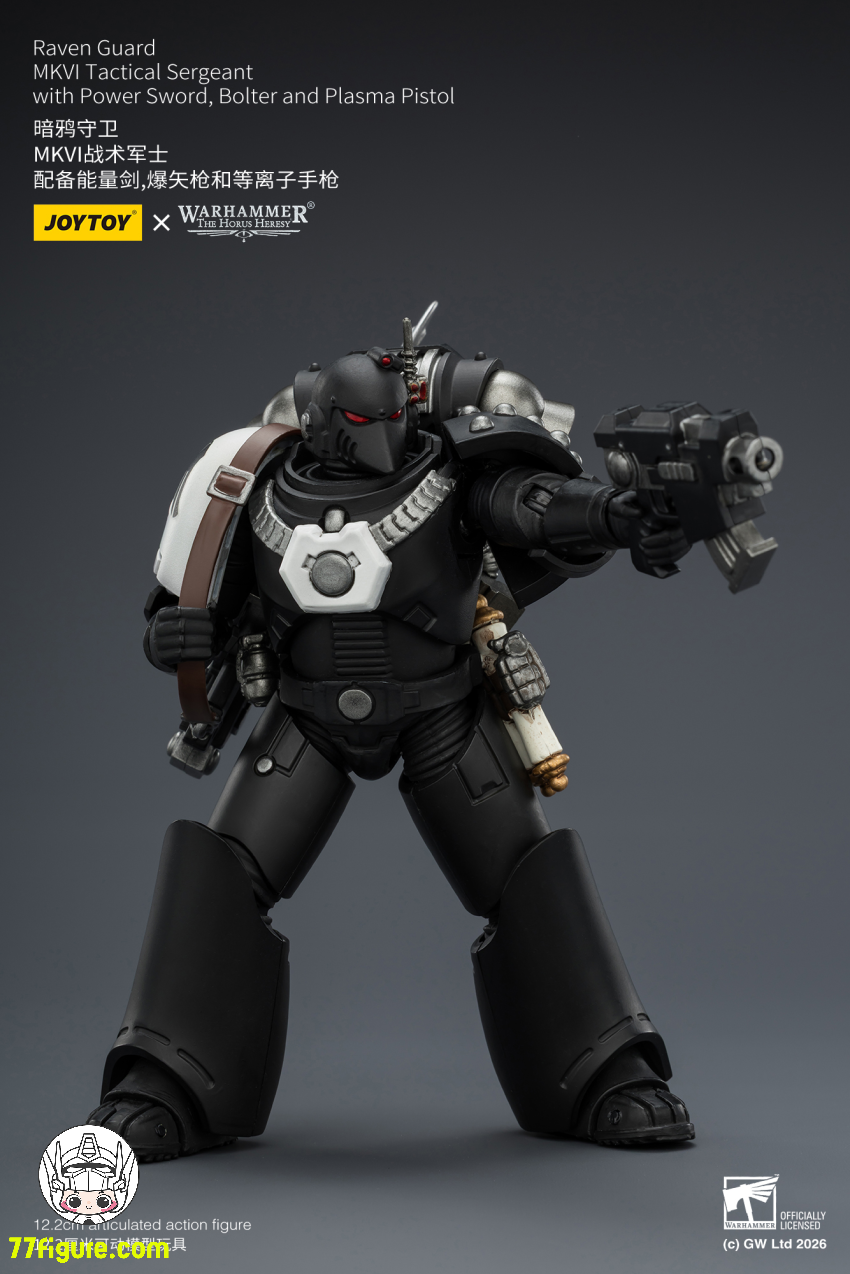 【予約商品】ジョイトイ JoyToy Source 1/18『ウォーハンマー ホルスの異端』レイヴンガード MKVI タクティカル サージェント パワーソード ボルター プラズマピストル付き 塗装済み可動フィギュア