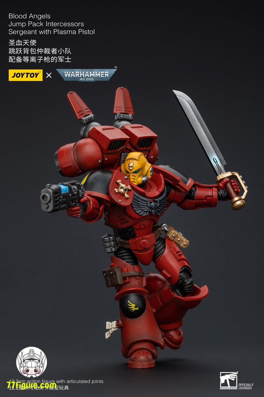 【品切れ】ジョイトイ JoyToy Source 1/18 『ウォーハンマー40K』 ブラッド エンジェルズ ジャンプパック仲裁者 軍曹プラズマピストル付き 塗装済み可動フィギュア