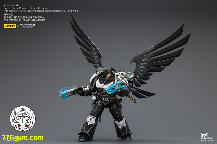 【予約商品】ジョイトイ JoyToy Source 1/18『ウォーハンマー ホルスの異端』レイヴンガード 第19軍団のプライマーク コルヴァス コラックス 塗装済み可動フィギュア